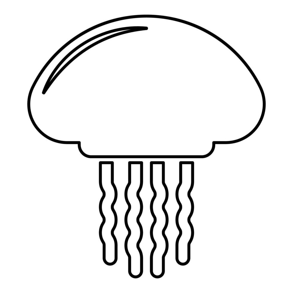medusa medusa contorno contorno icono color negro vector ilustración estilo plano imagen