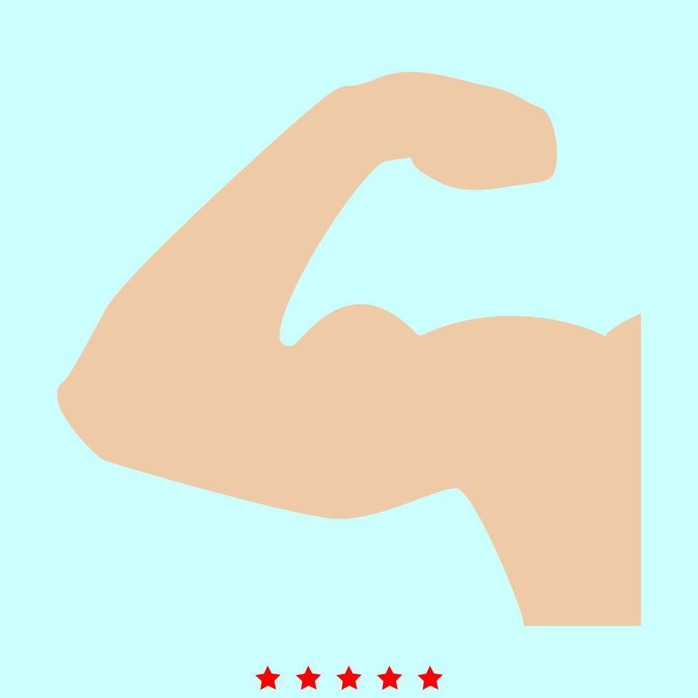 Biceps of arm icon. vector