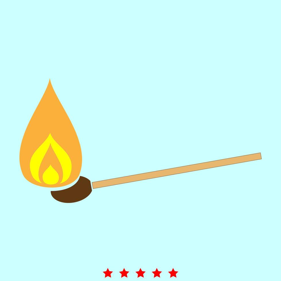 Burning match it is icon . vector