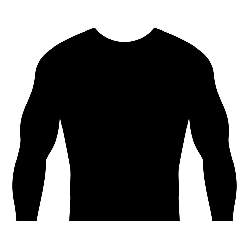 Rashguard Long sleeves top icon black color vector illustration flat style image