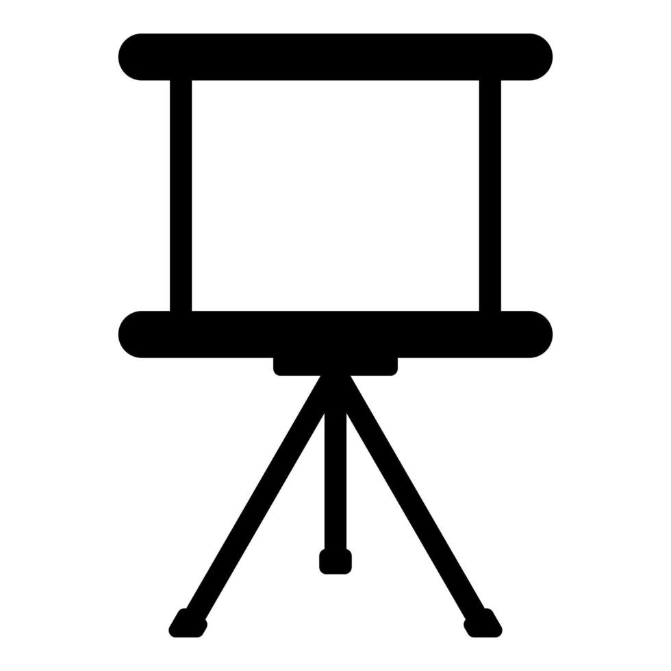 Board for presentations business screen billboard projector roller icon black color vector illustration flat style image