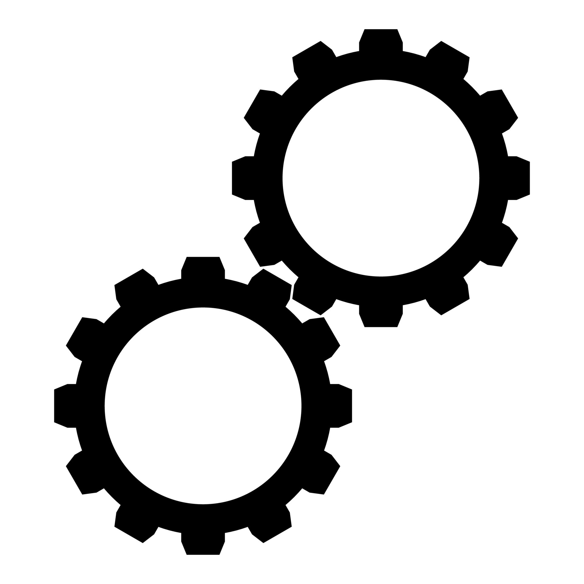 Two gears gearwheel cog set Cogwheels connected in working mechanism
