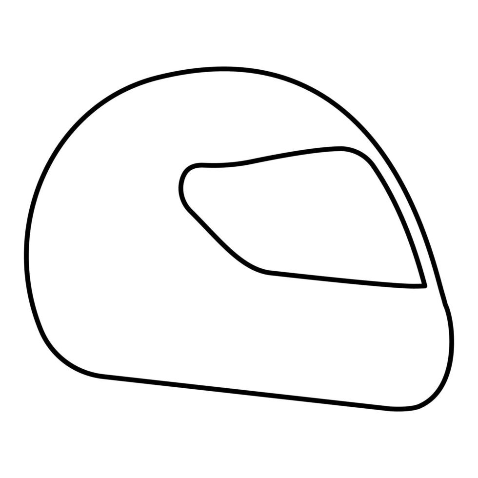 casco motocicleta carreras deporte contorno contorno icono negro color vector ilustración estilo plano imagen
