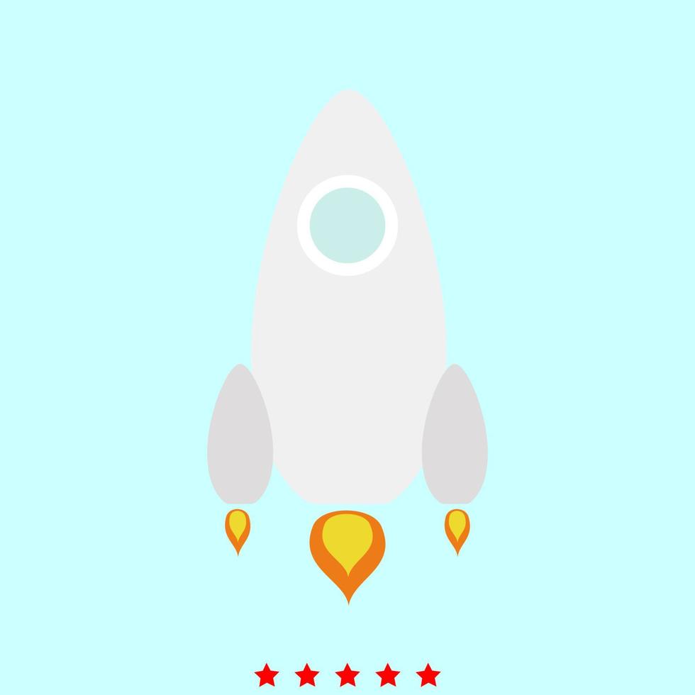 conjunto de cohetes es icono de color. vector