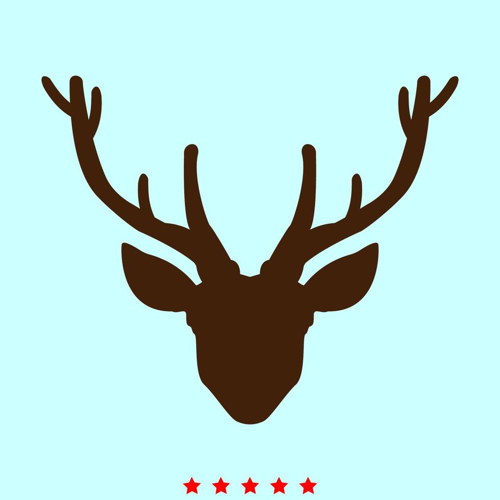 Head deer set it is color icon . vector