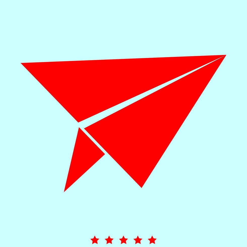 Paper airplane set it is color icon . vector