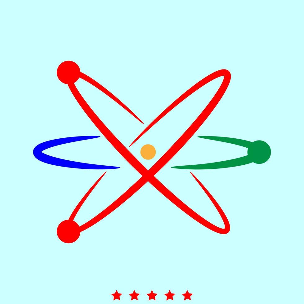 Atom set it is color icon . vector