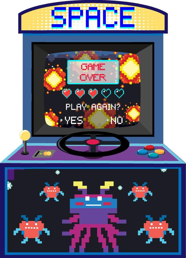 Arcade game machine isolated vector