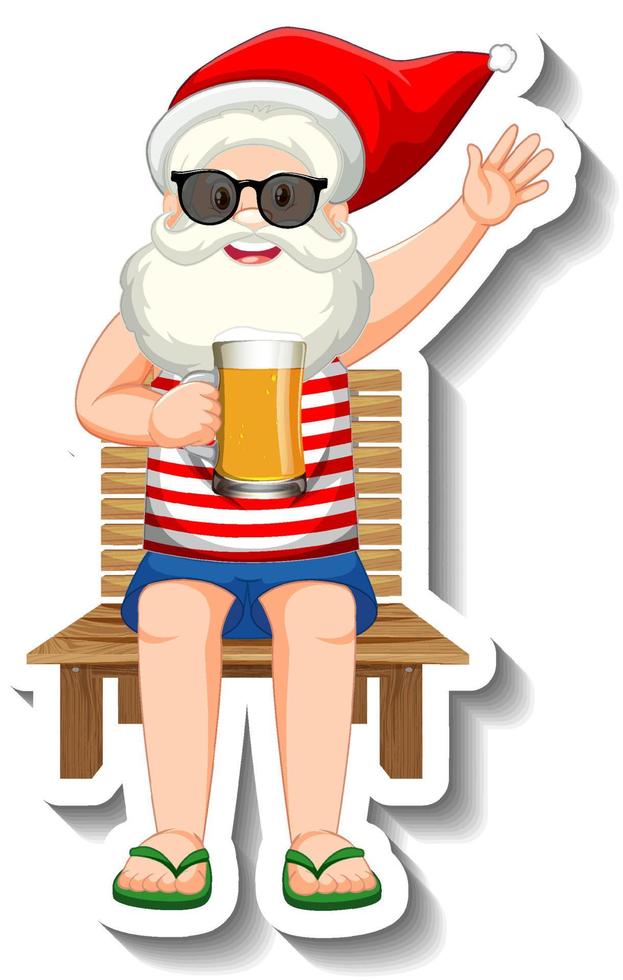 Santa Claus in summer theme vector