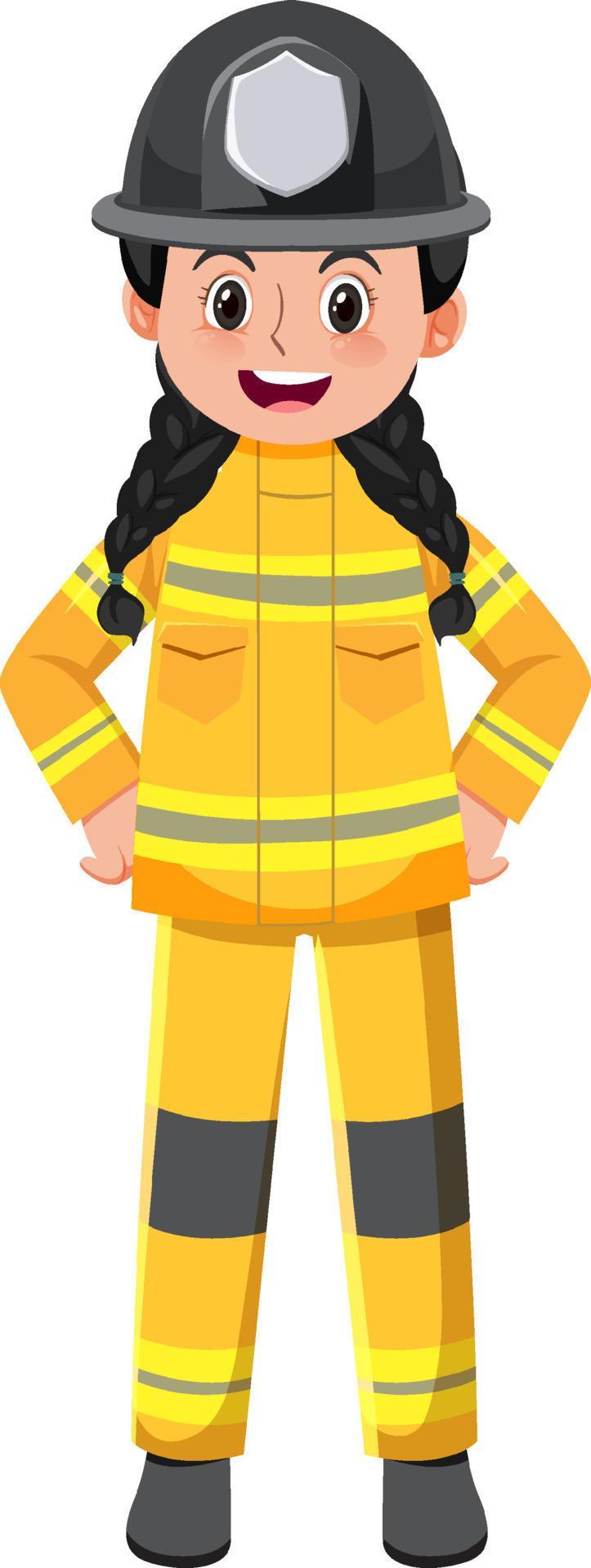 A firefighter cartoon character on white background 5229947 Vector Art ...