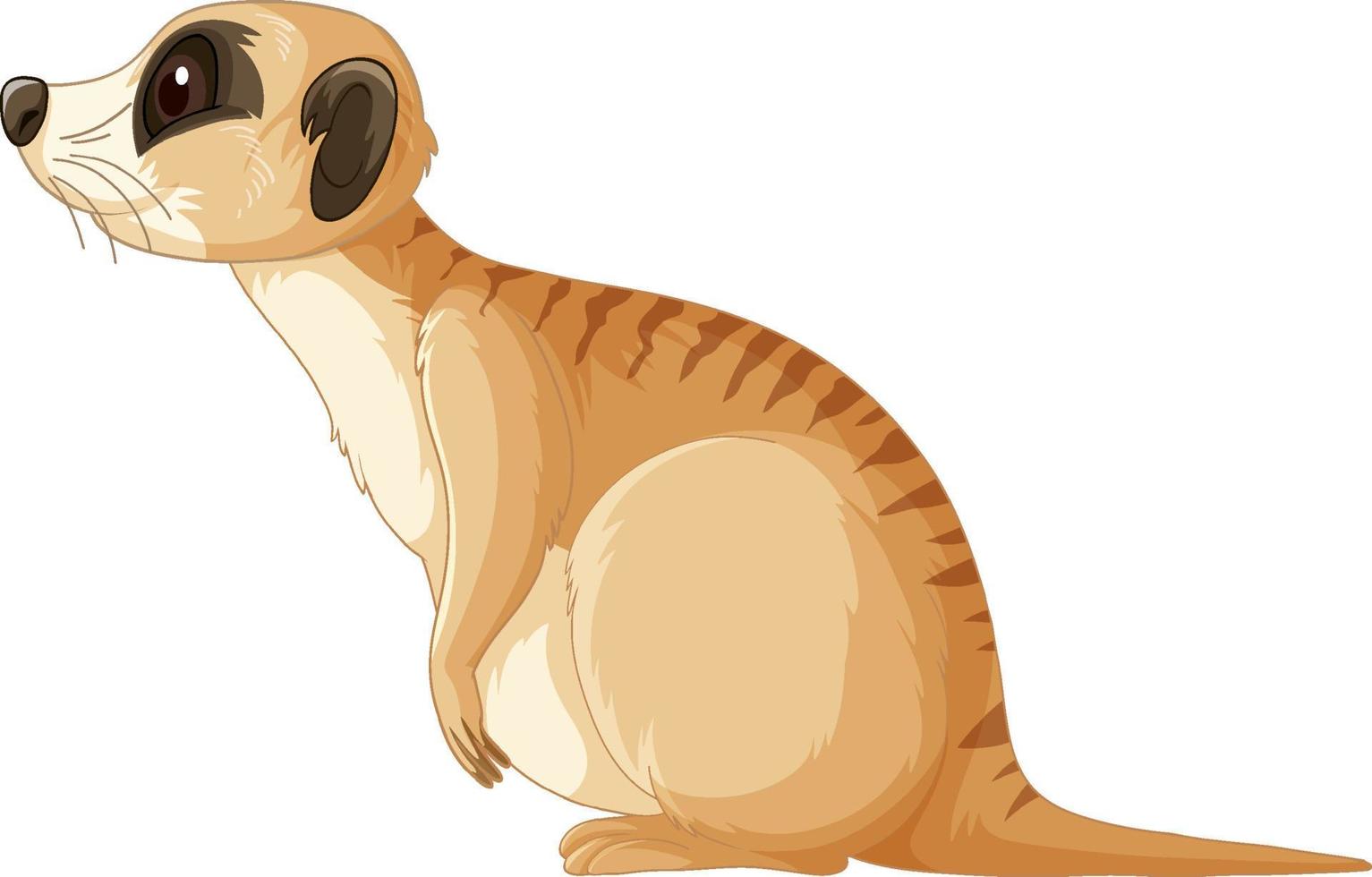 Side of meerkat animal in cartoon style vector