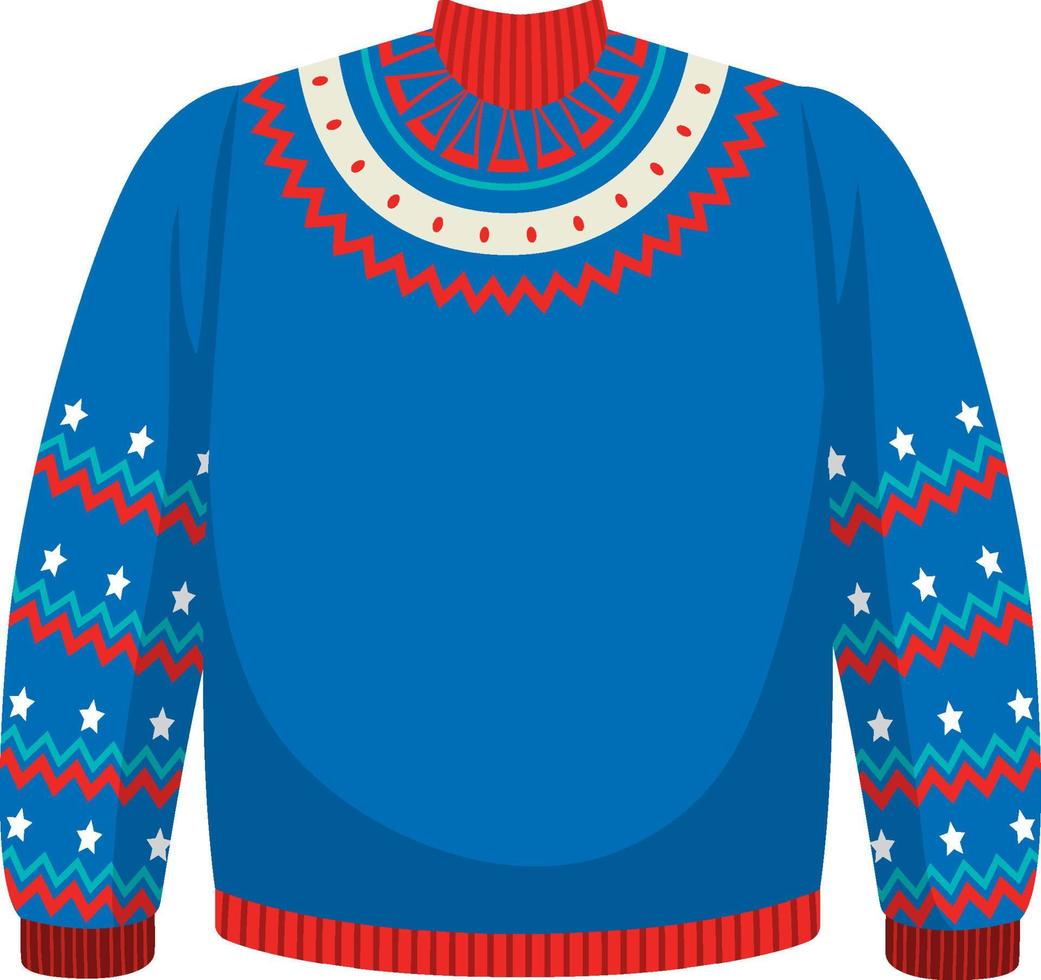 suéter de navidad en estilo de dibujos animados aislado vector