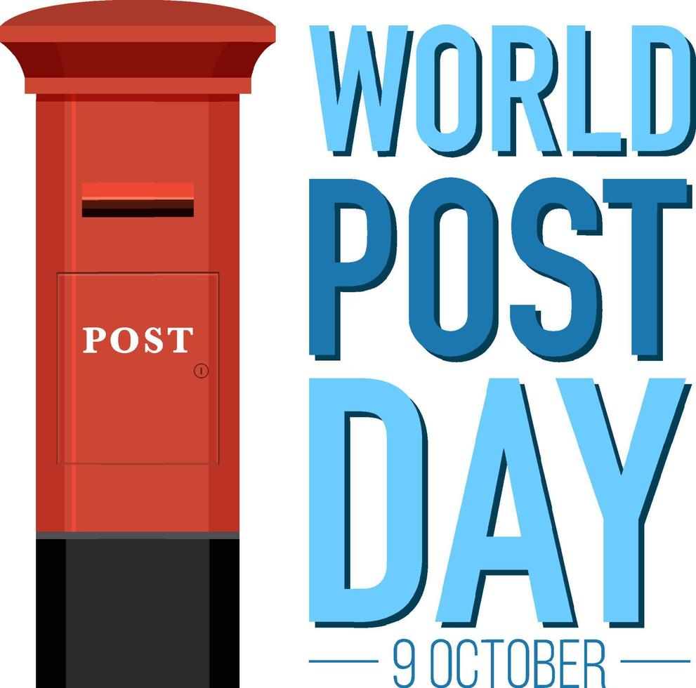 World Post Day banner with a postbox vector