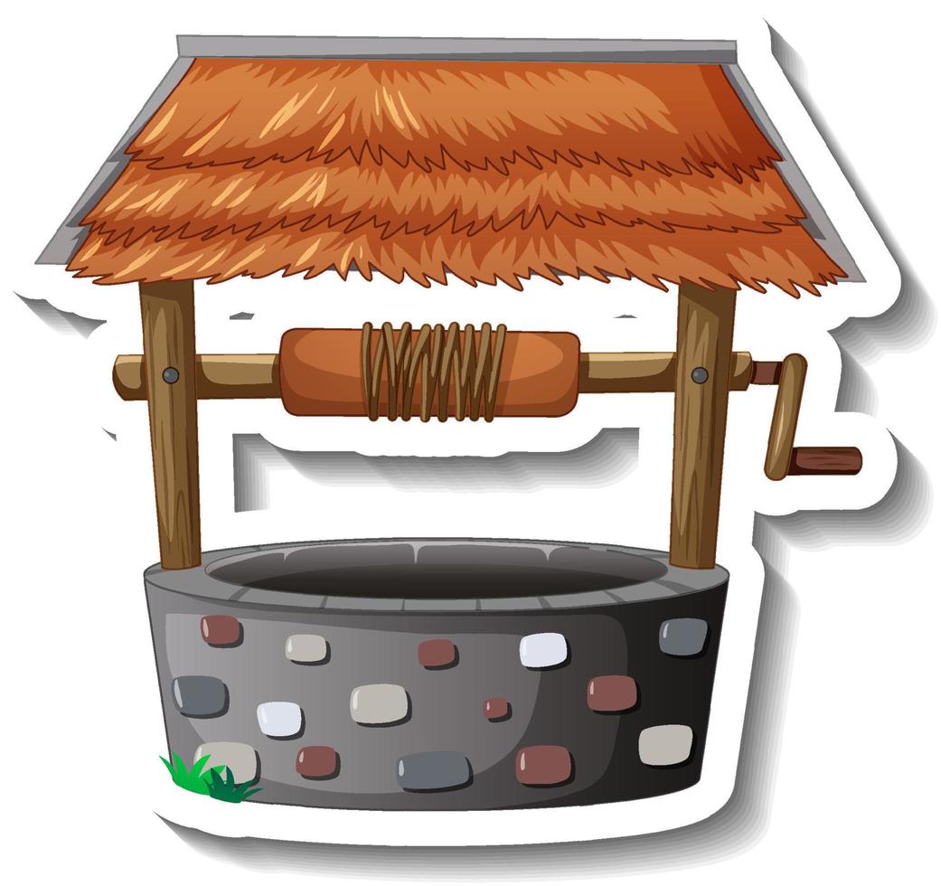 Isolated stone well in cartoon style vector