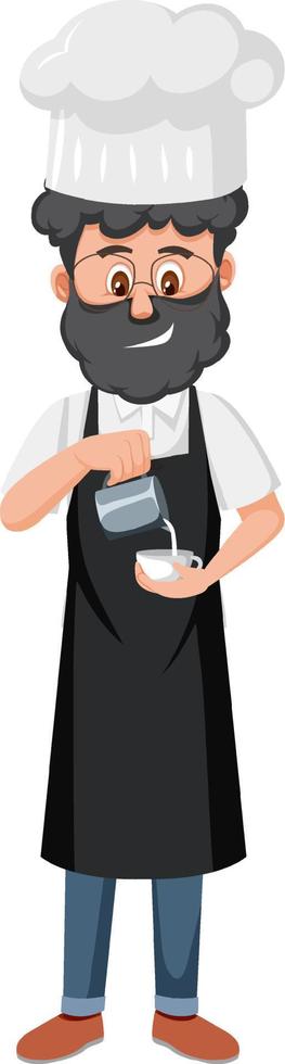 A barista cartoon character on white background vector