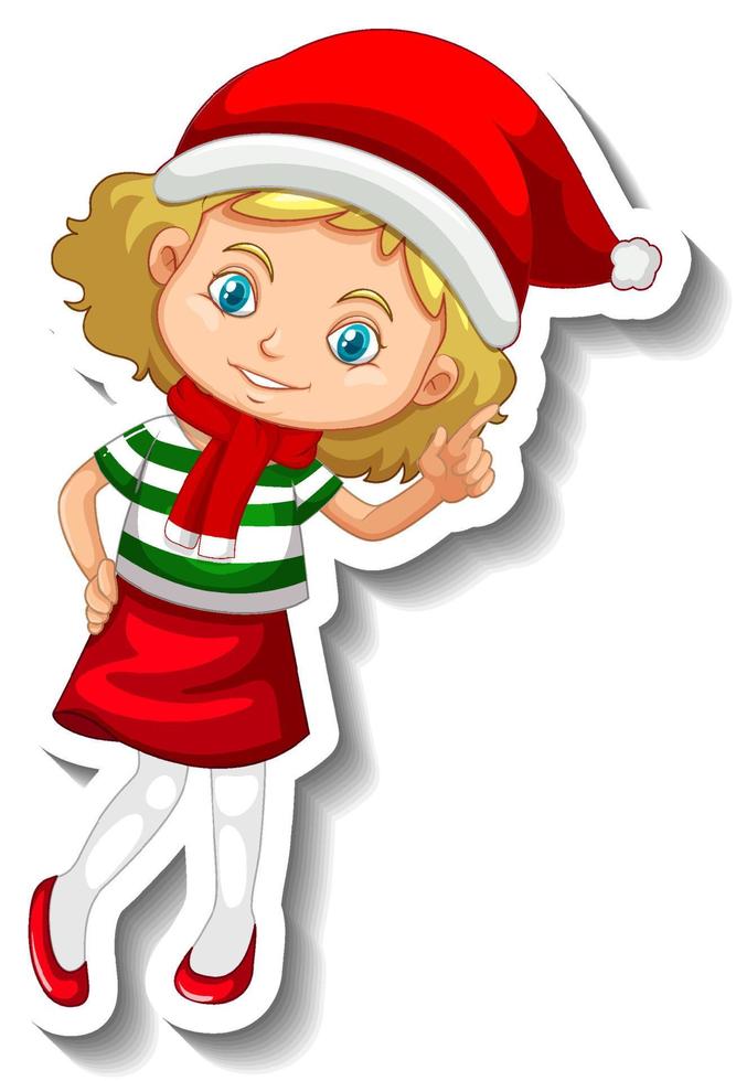 A girl in Christmas costumes vector