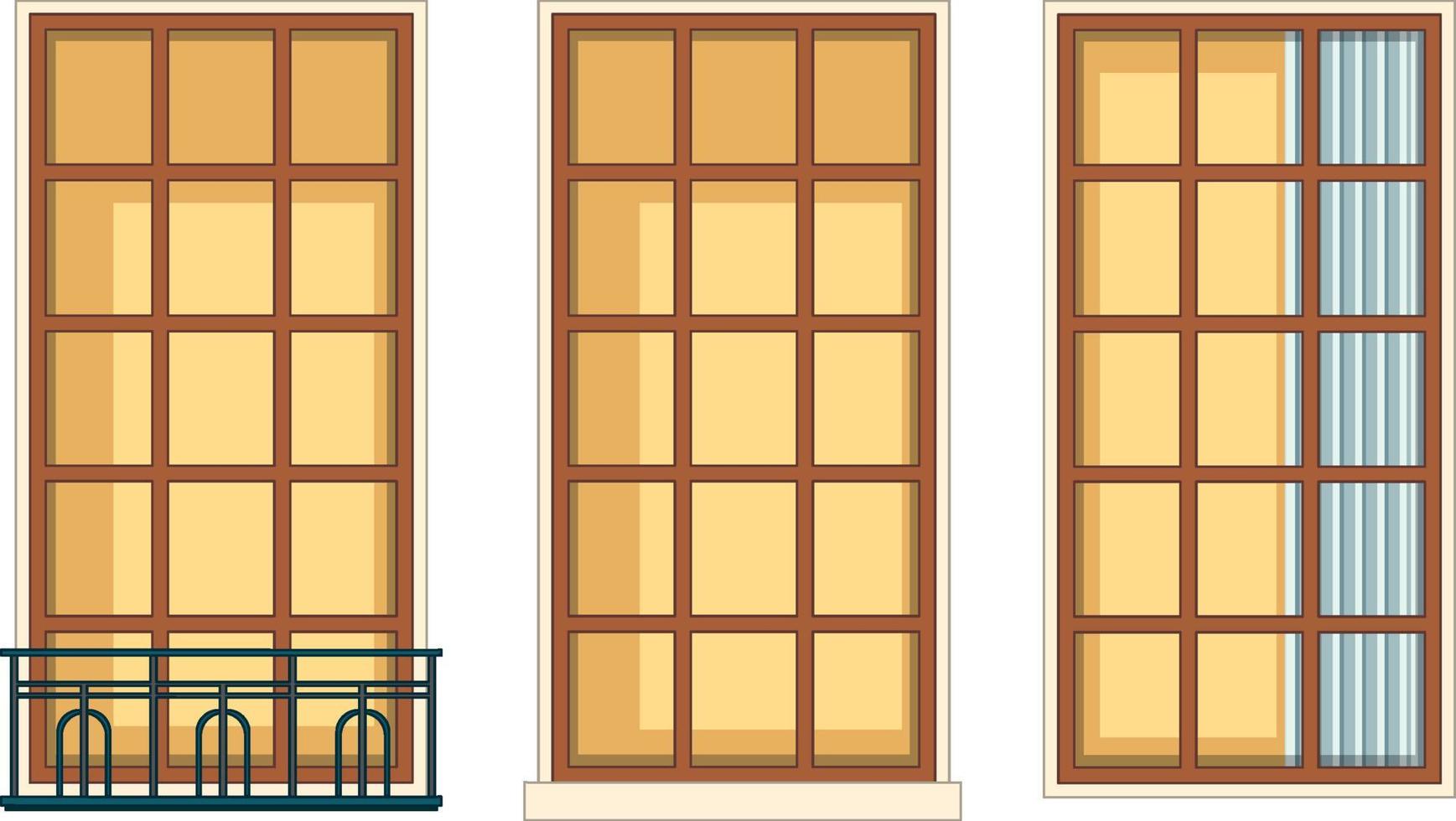 conjunto de diferentes ventanas sobre fondo blanco vector