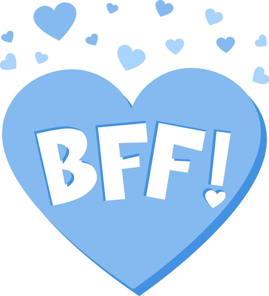 BFF or best friend forever lettering on white background vector