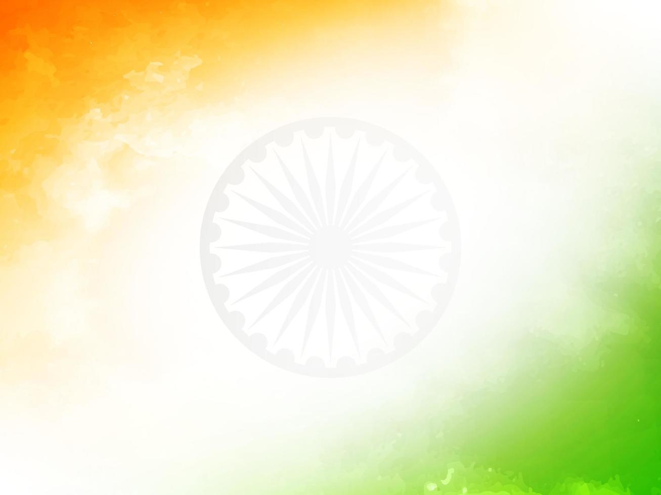 fondo de textura de acuarela del día de la república del tema de la bandera india tricolor vector