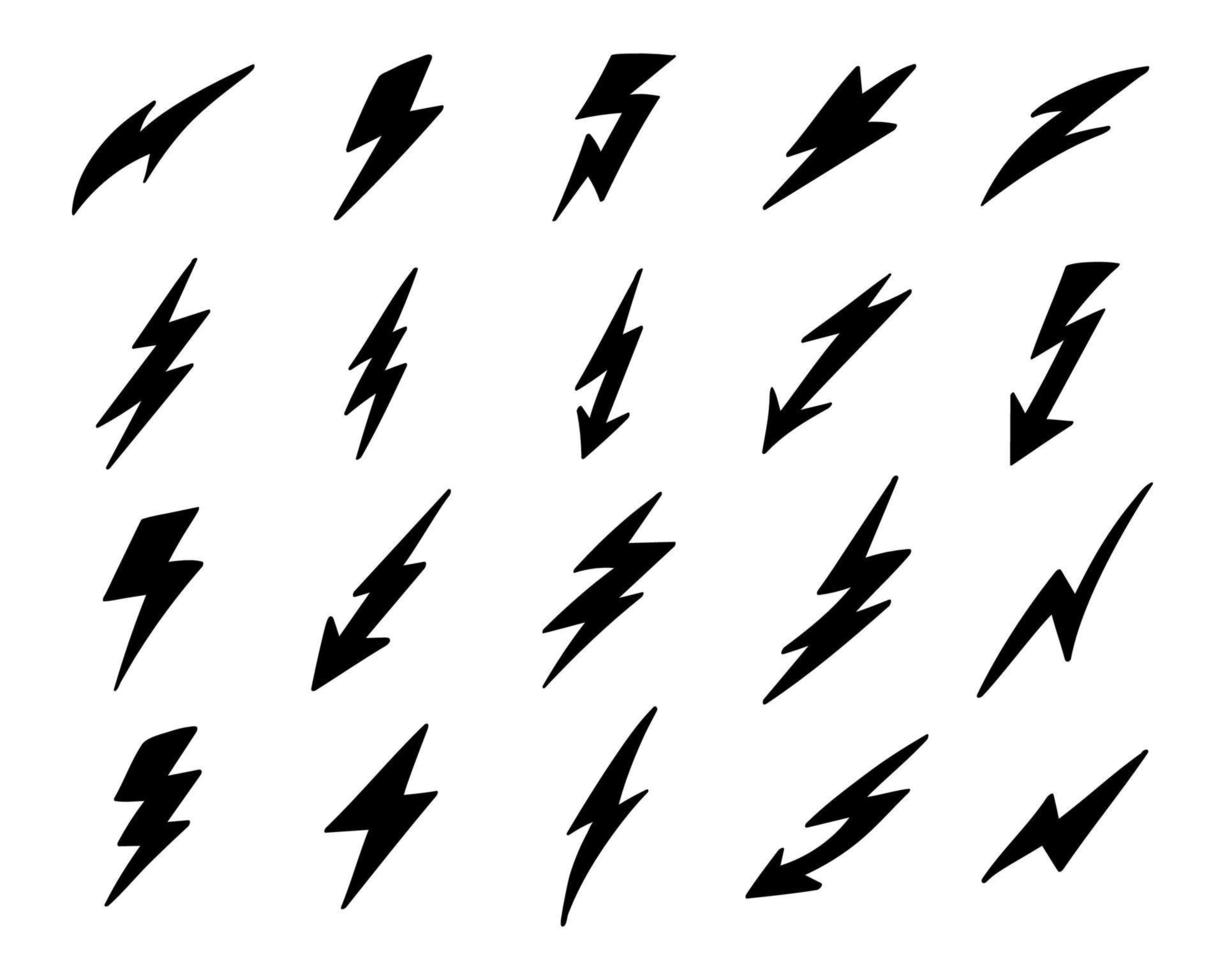 Thunder and Bolt Lighting flash vector collection set.