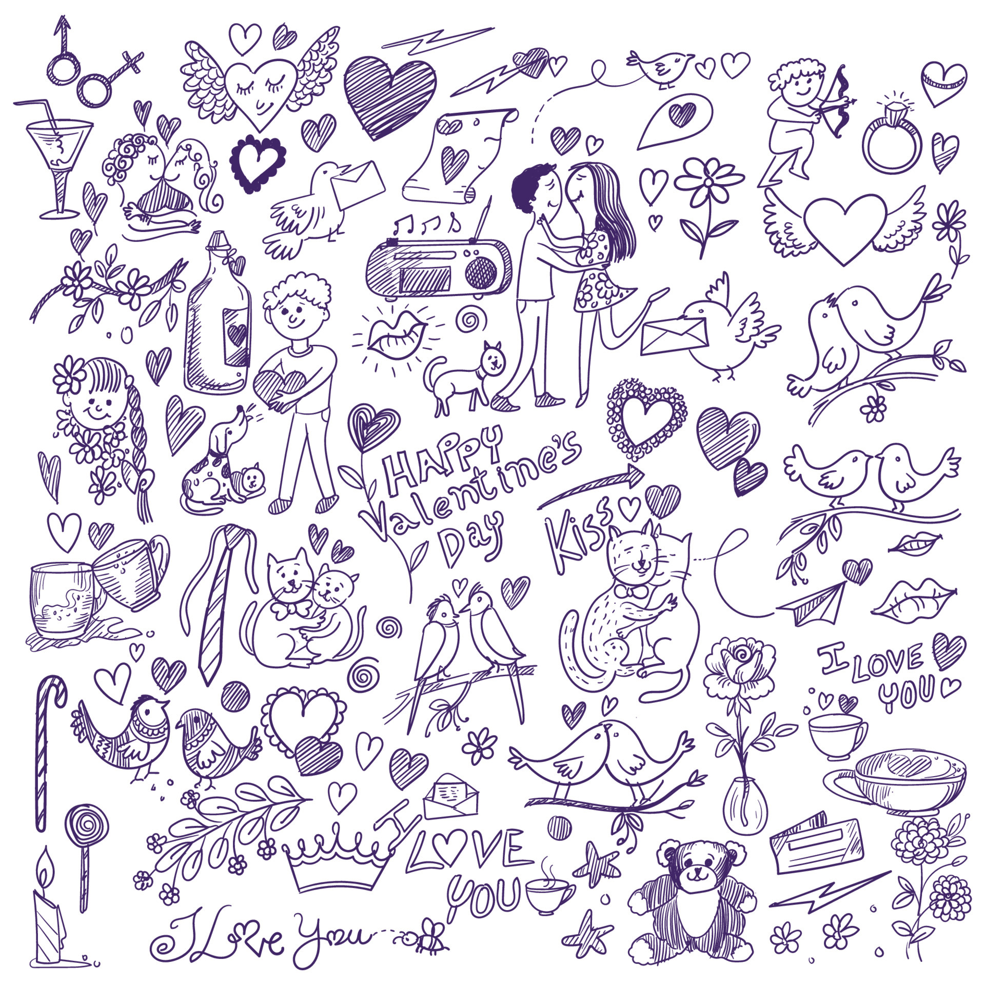 Love Sketch Heart Drawing Valentine's day svg png dxf eps jpeg Chameleon  Cuttables LLC | Chameleon Cuttables LLC