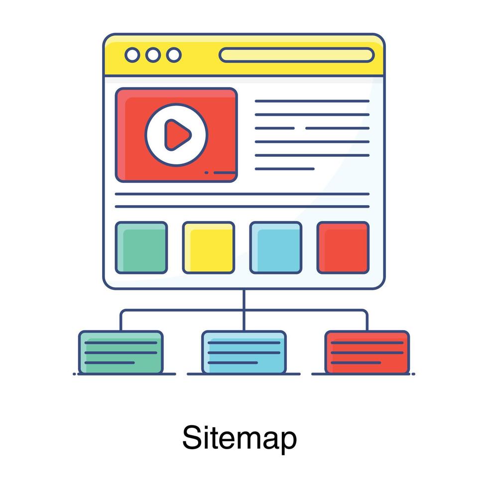 diseño de icono de mapa del sitio, vector de flujo de trabajo web