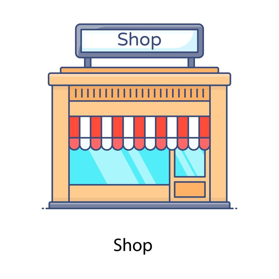 A commercial building, icon of shop in flat design vector