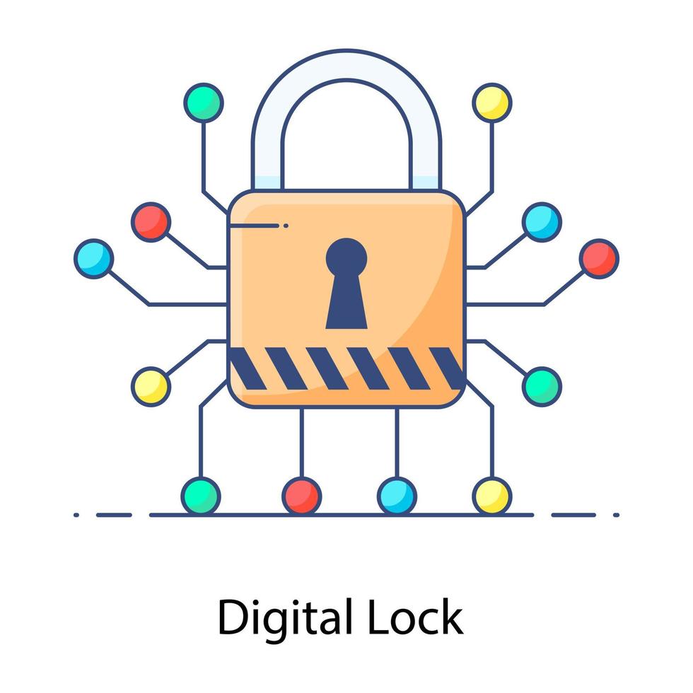 An icon design of digital lock, editable vector
