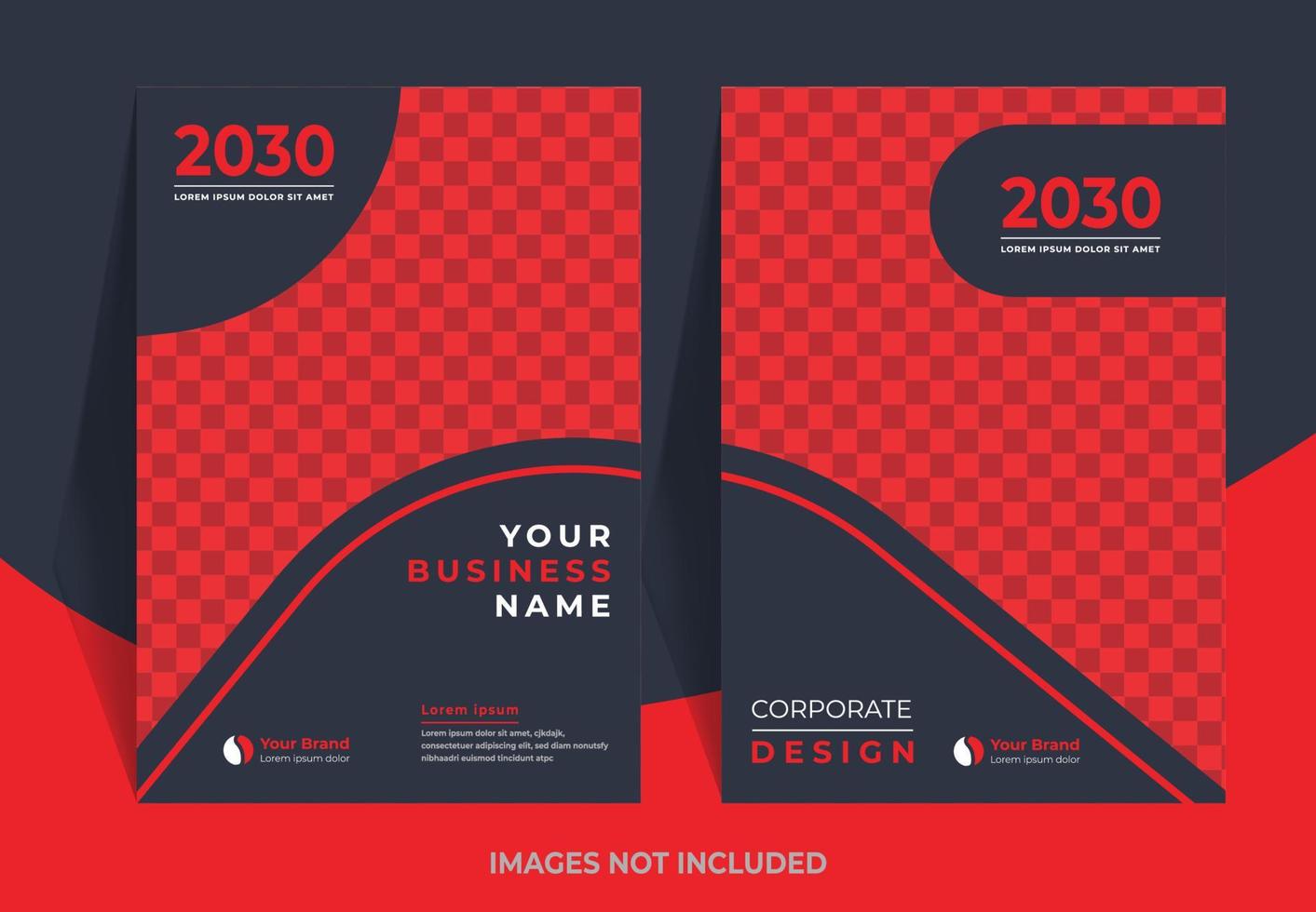 Corporate  book cover design template or annual report set vector