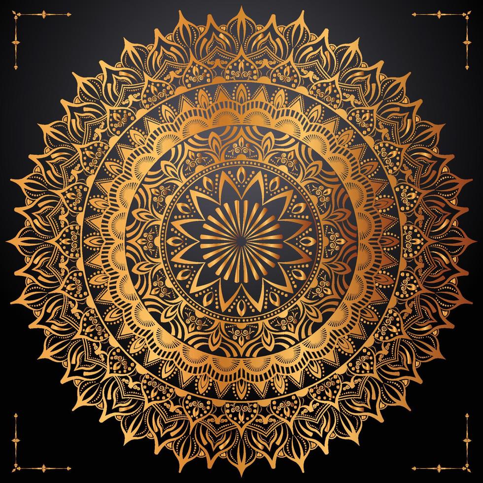 Golden Gradient Mandala Curve Background vector