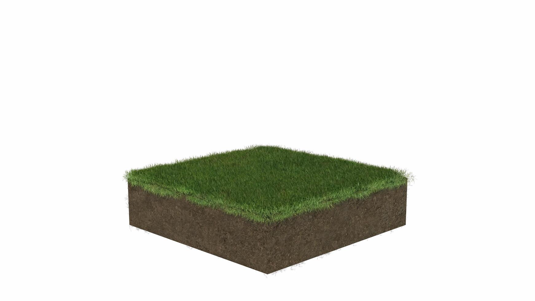 abstract background of mockup terrain floor with dirt and grass, 3D illustration rendering photo