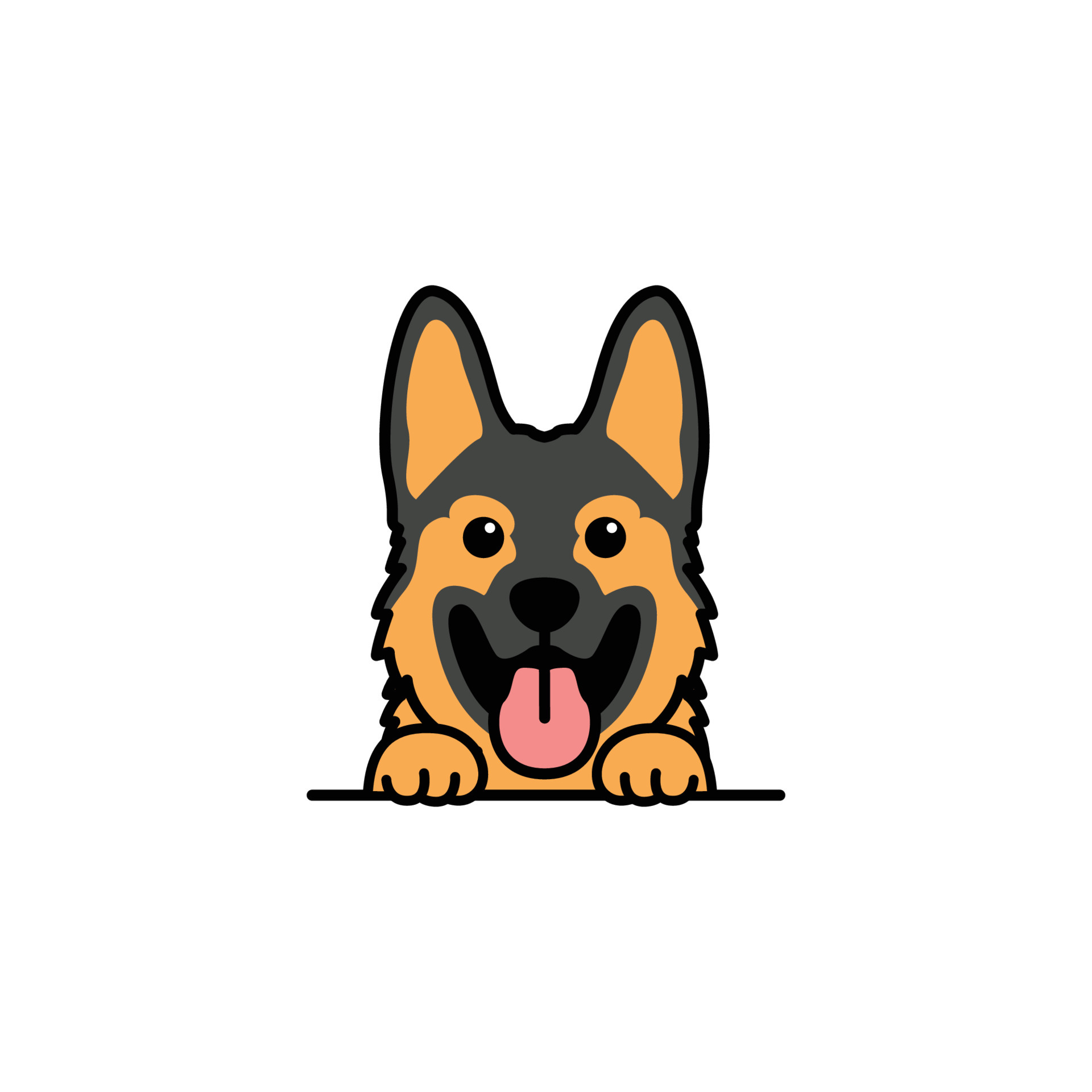 German Shepherd Drawing Cartoon