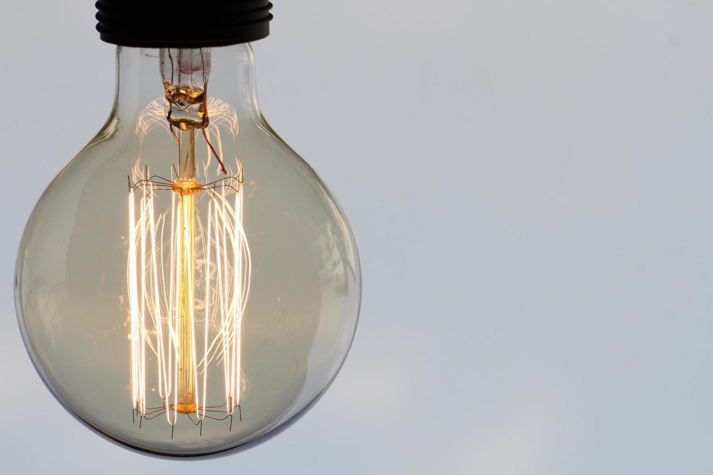 vintage light bulb with copy space as creative concept photo