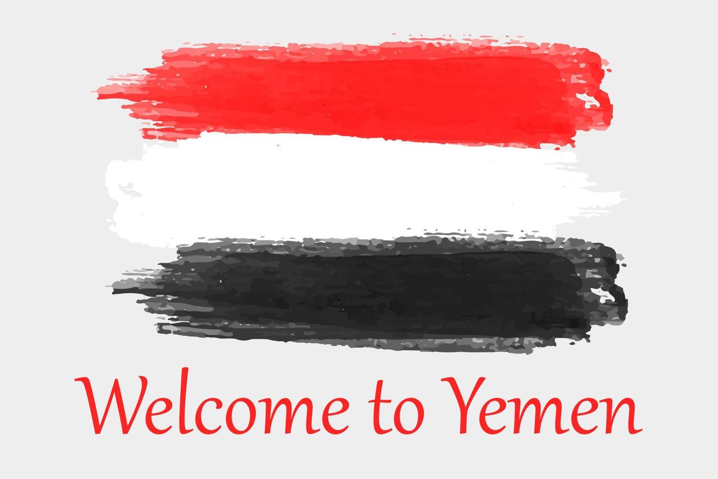 bandera nacional de yemen en estilo acuarela vector