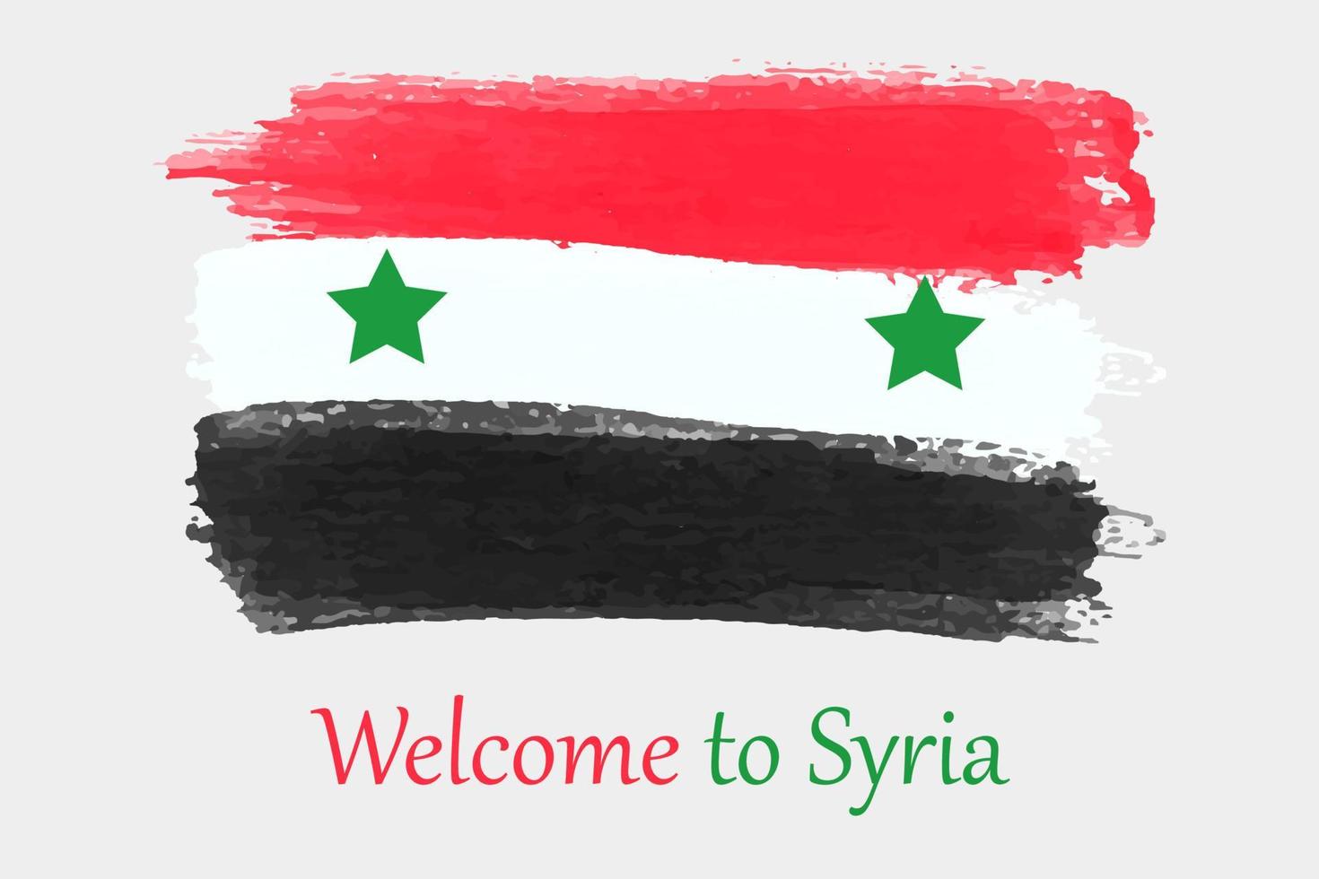 Syria National Flag In Watercolor Style vector