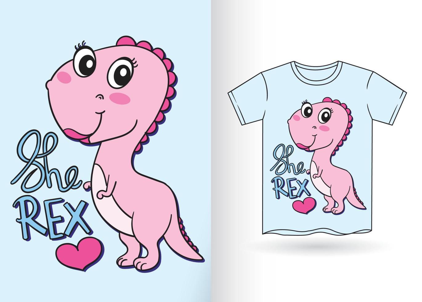 Hand drawn cute cartoon for t shirt vector