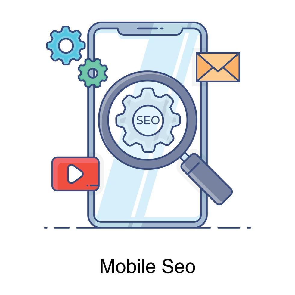 Modern technology icon of mobile seo vector
