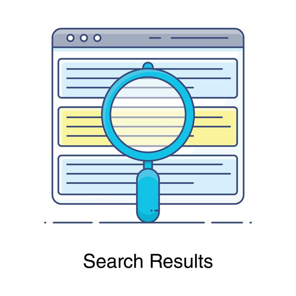 Editable flat style of search results icon vector