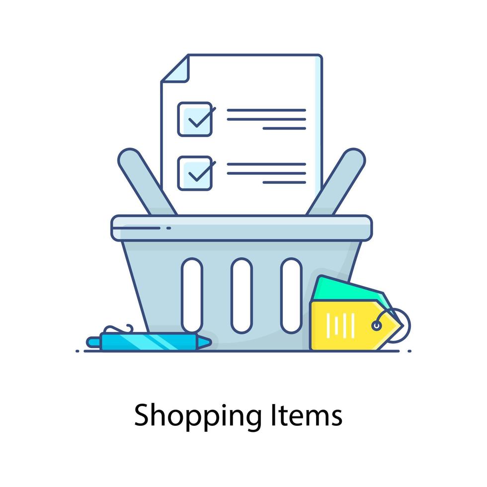 diseño moderno de icono de artículos de compras vector