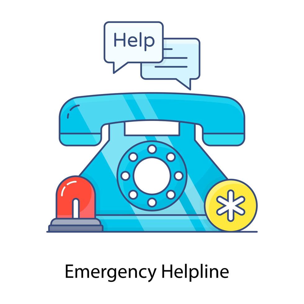 A unique icon of emergency helpline in editable style vector