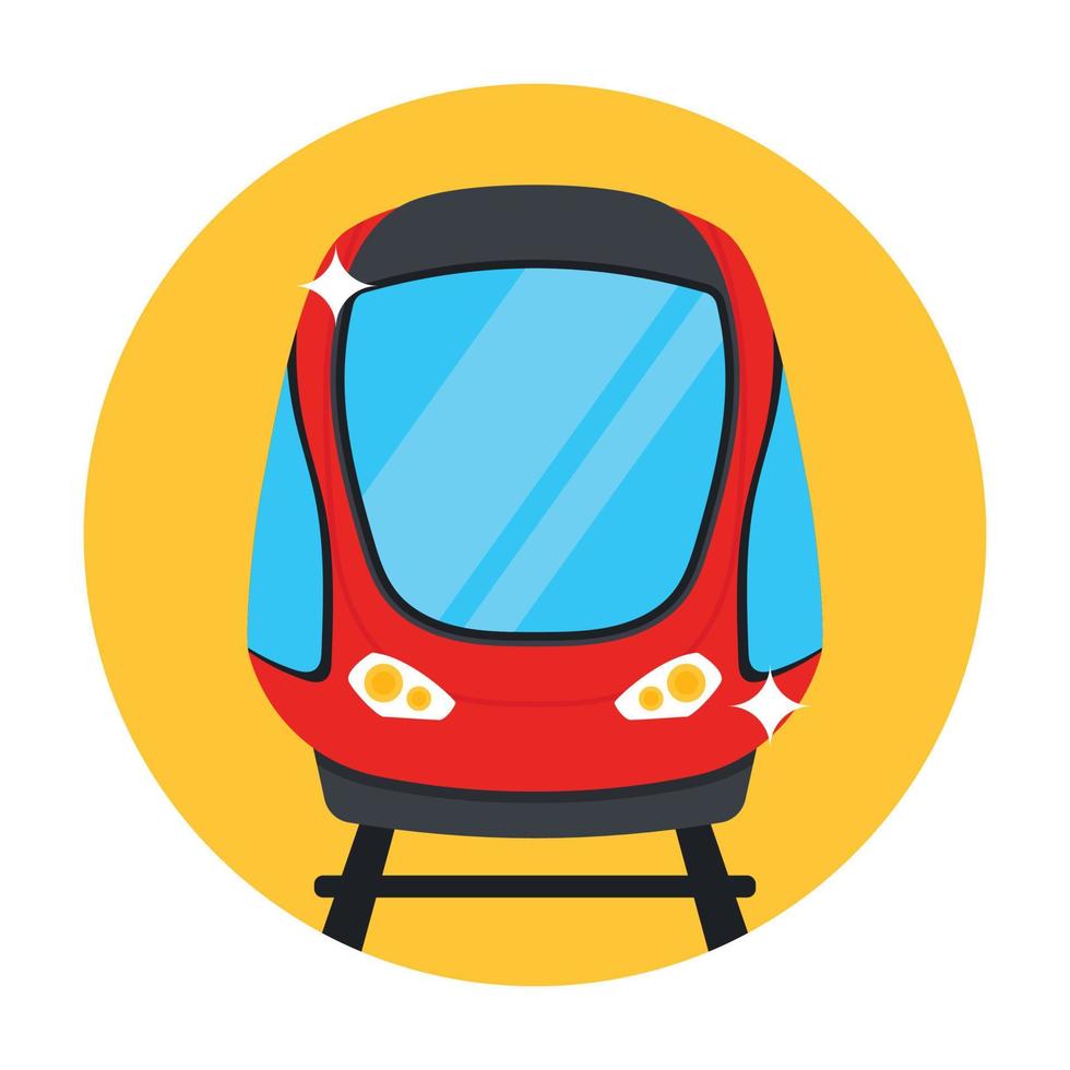A railway transport, train flat icon vector