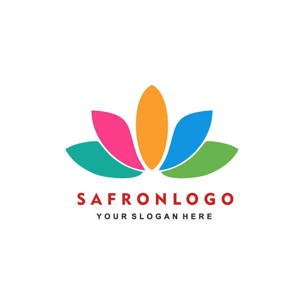 Saffron flower logo Design Vector Template