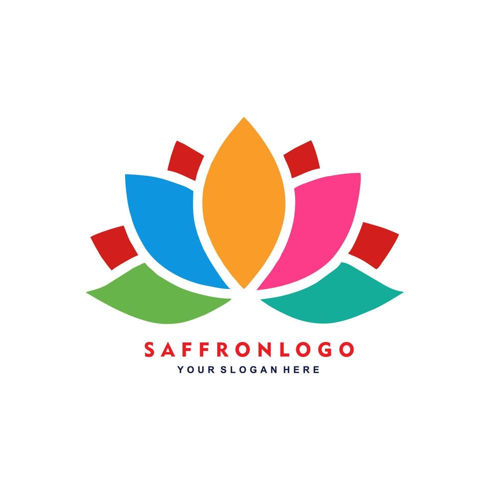 Saffron flower logo Design Vector Template