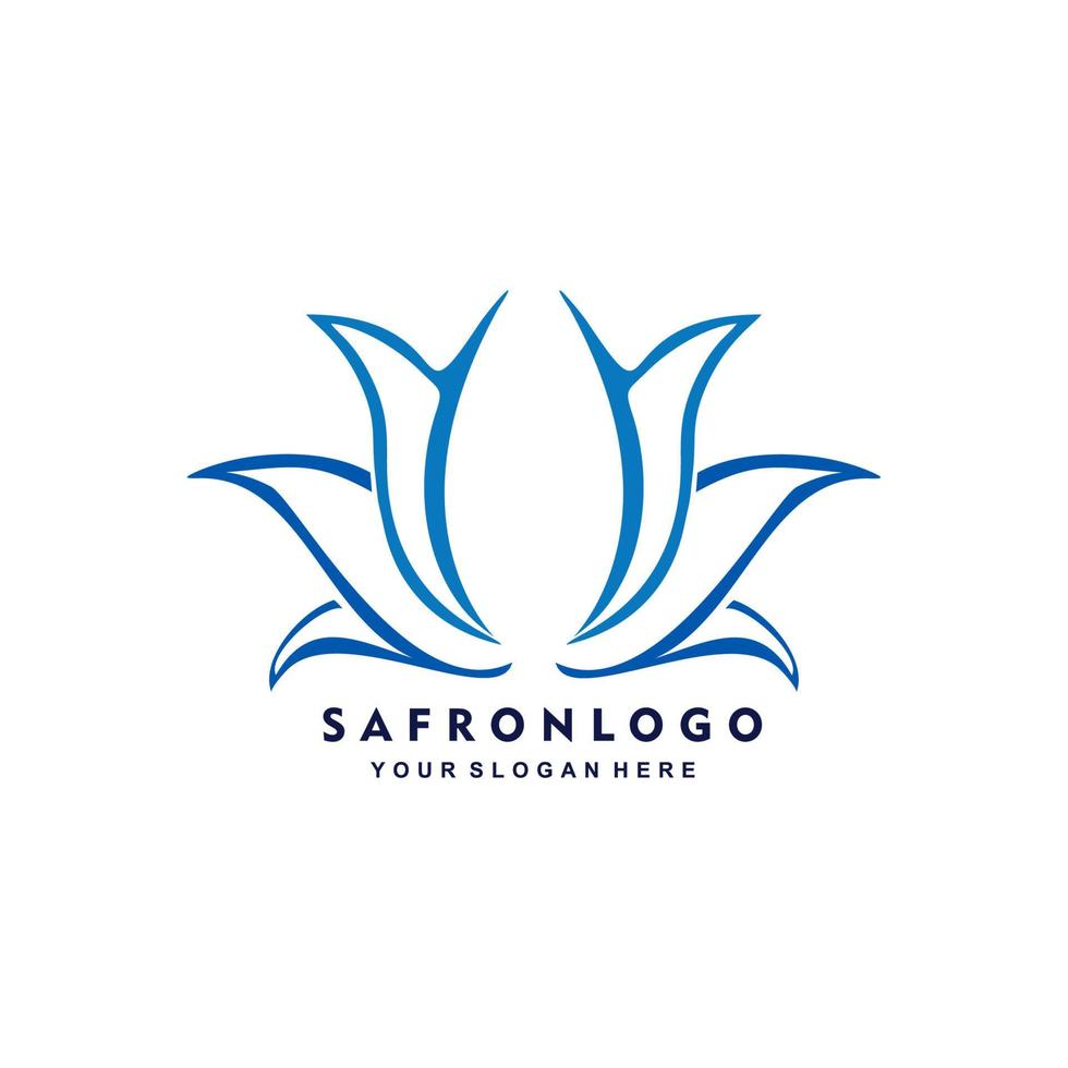 Saffron flower logo Design Vector Template