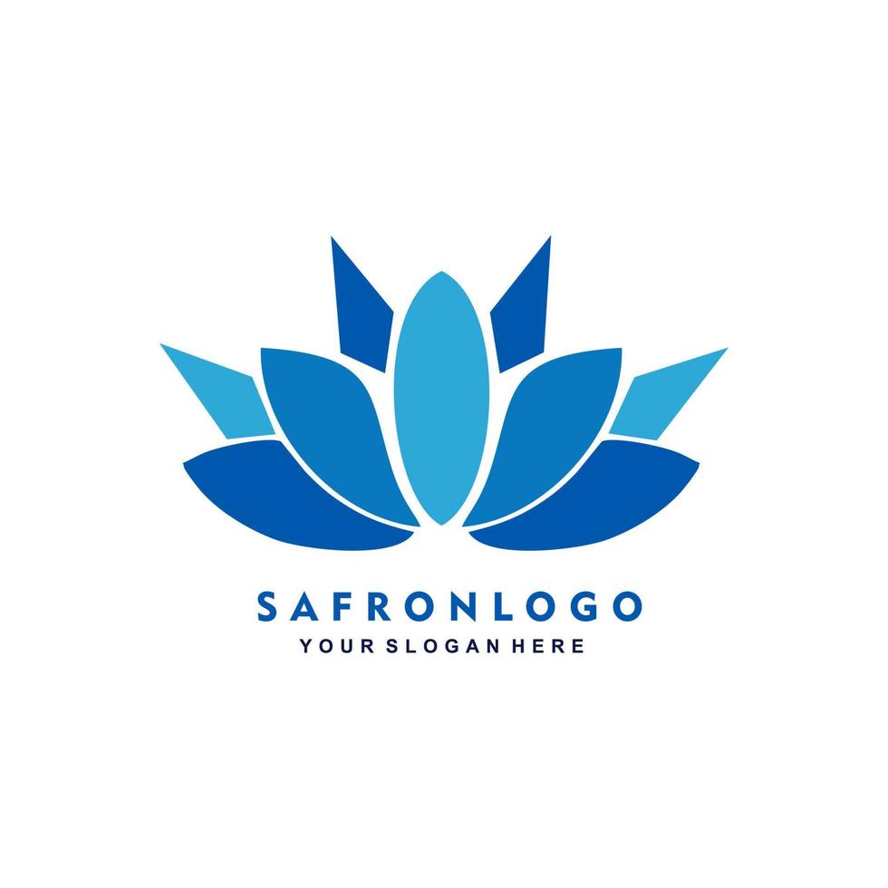 Saffron flower logo Design Vector Template