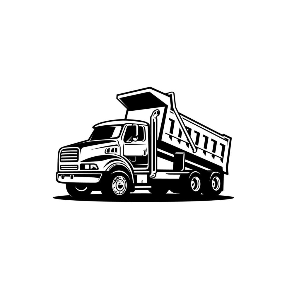 camión de la basura. vector de logotipo premium de camiones. monocromo