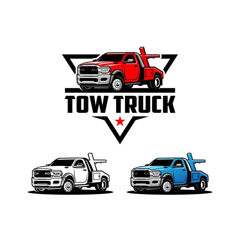 set of tow truck illustration logo vector