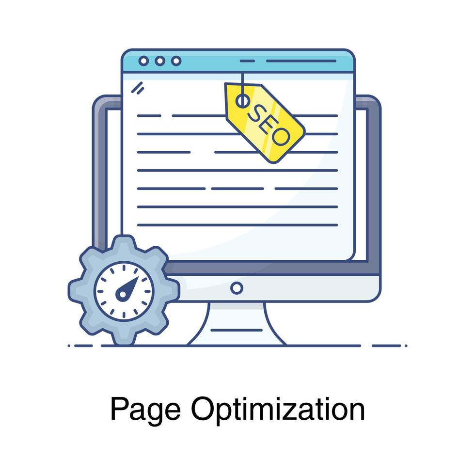 Web page optimization icon in editable style vector