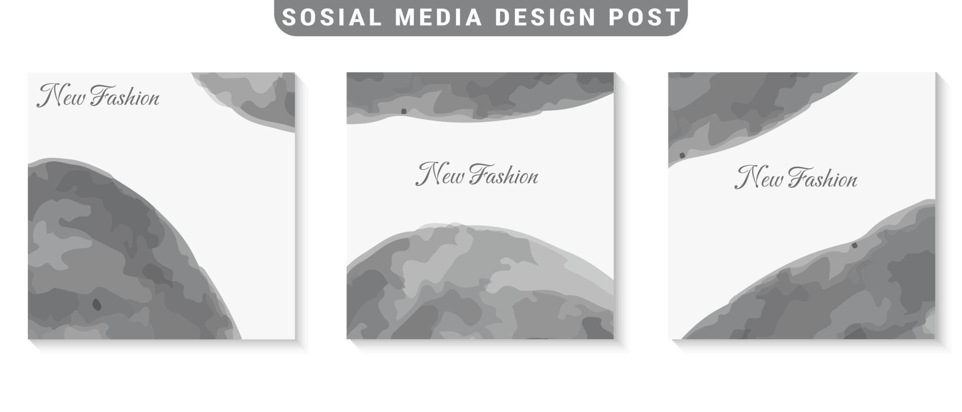 media social post template set collection vector