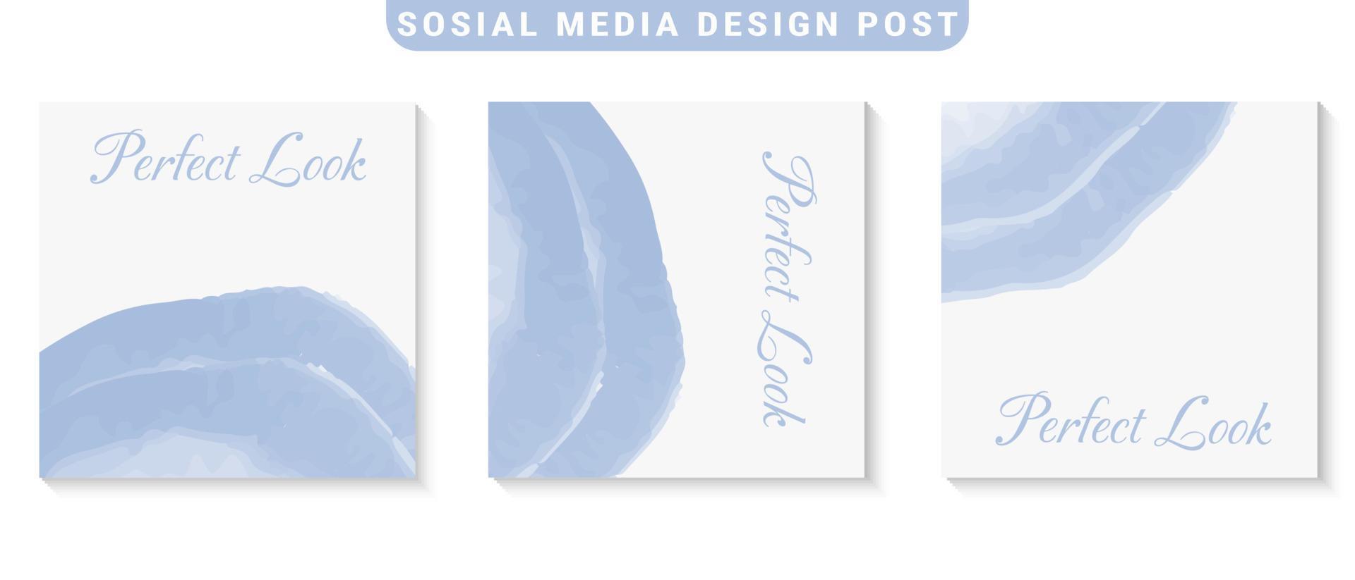 media social post template set collection vector